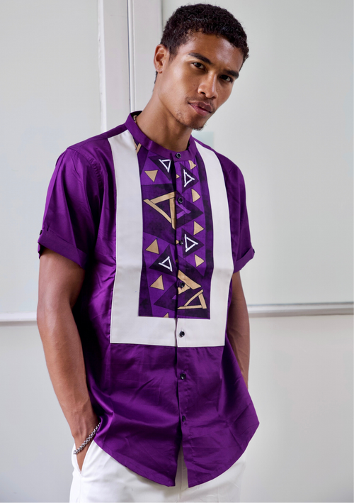 Mr Classic short-sleeved shirt - purple