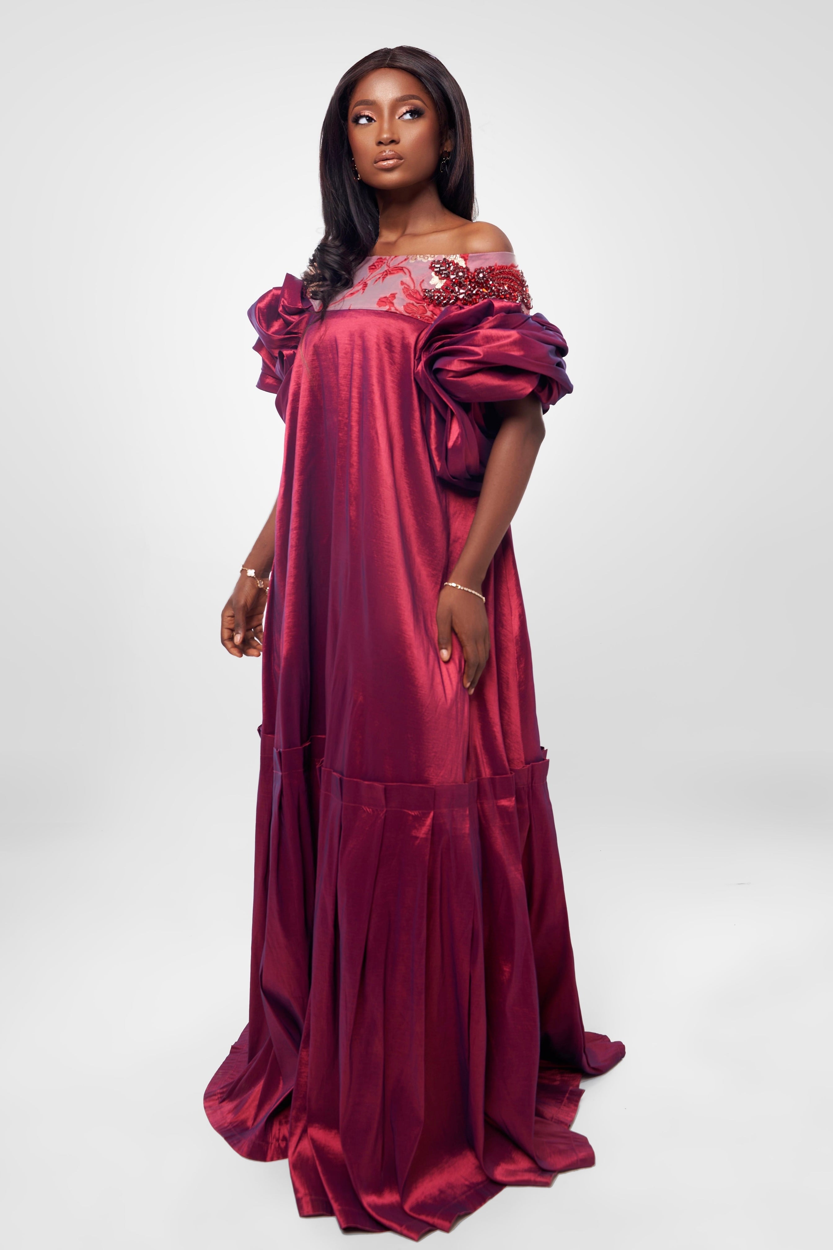 Kaba Couture dress 2.0 Bordeaux