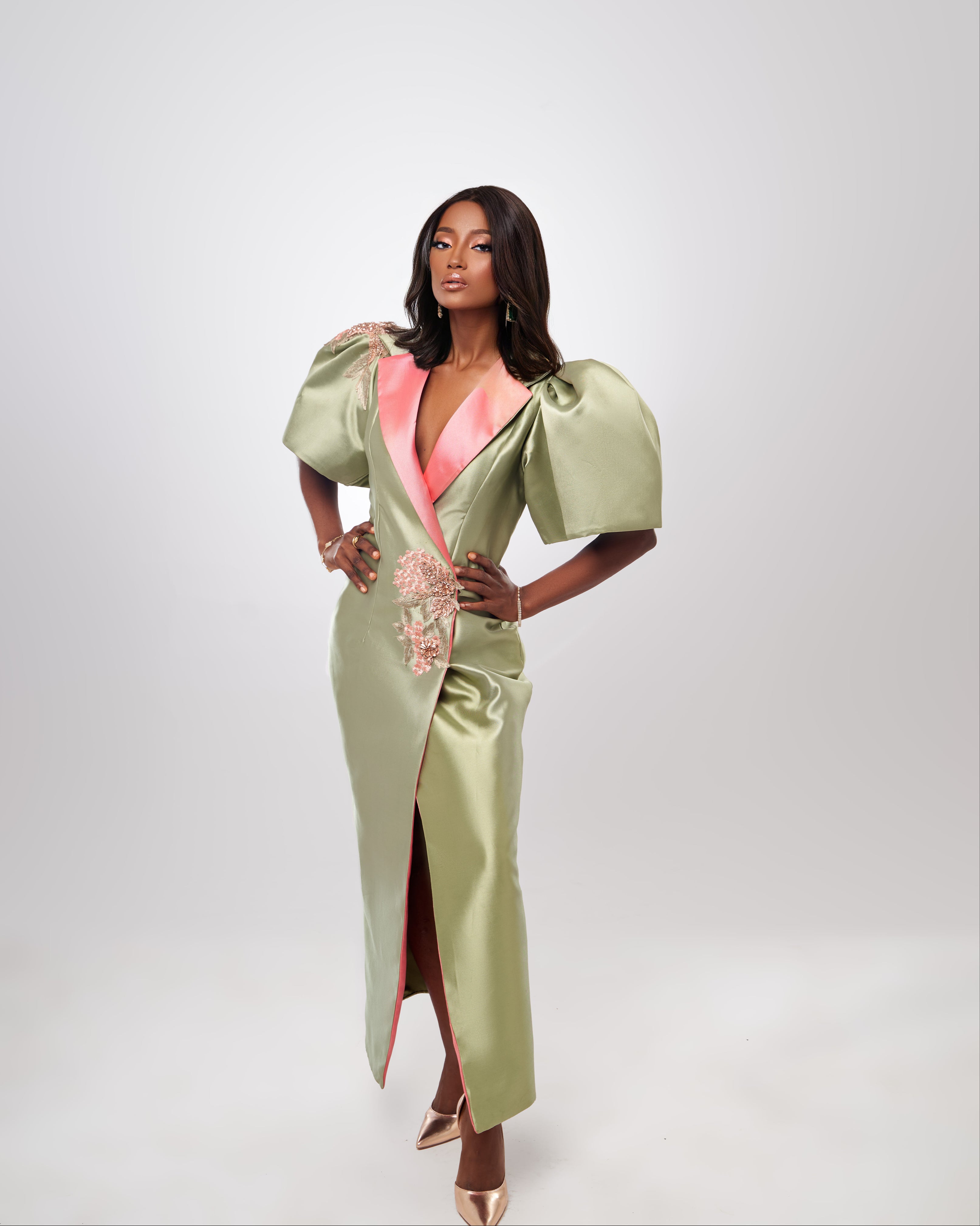 Ms Kabuki embellished dress, green