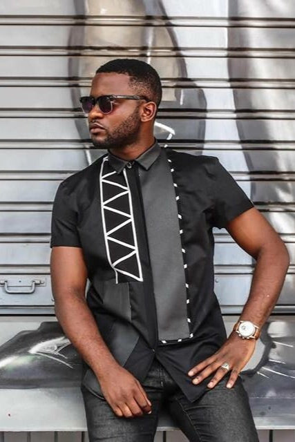 Mr Asymmetry short sleeve shirt - black