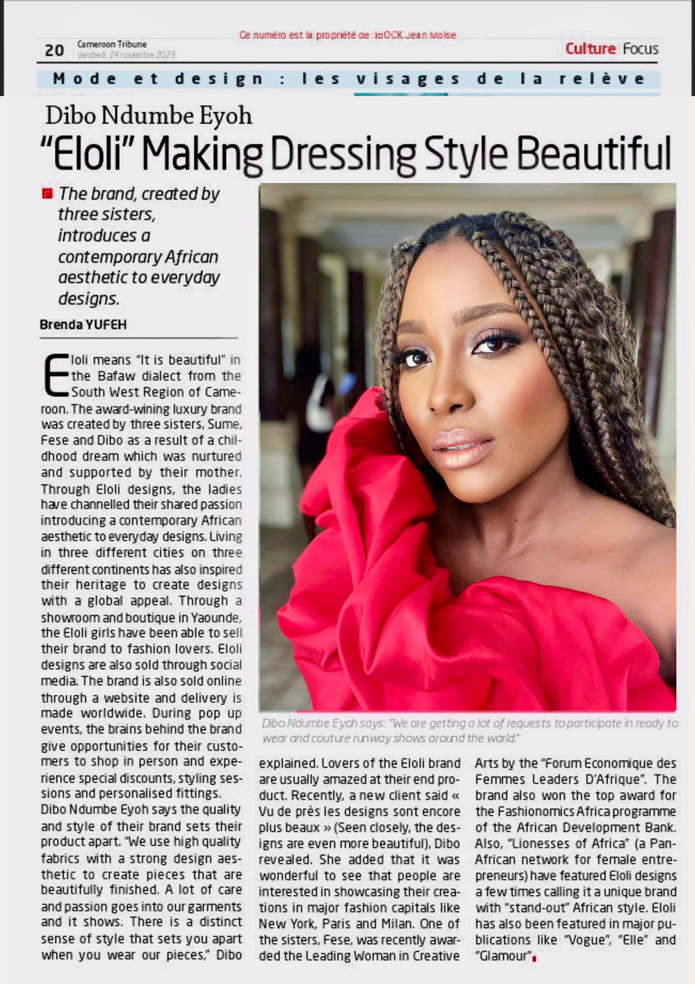 Cameroon Tribune: Eloli making style beautiful