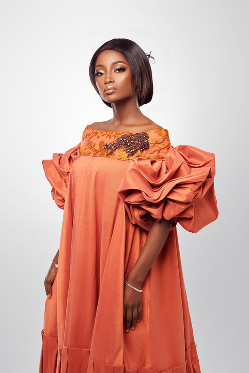 Kaba Couture dress 2.0 Terracotta