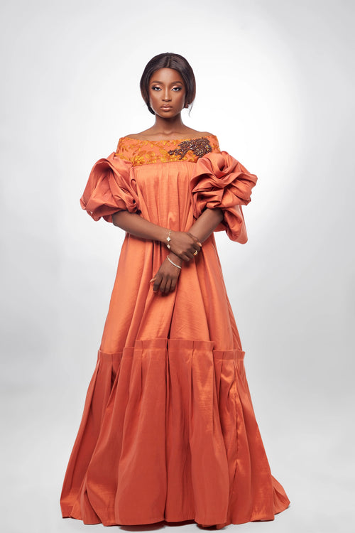 Kaba Couture dress 2.0 Terracotta