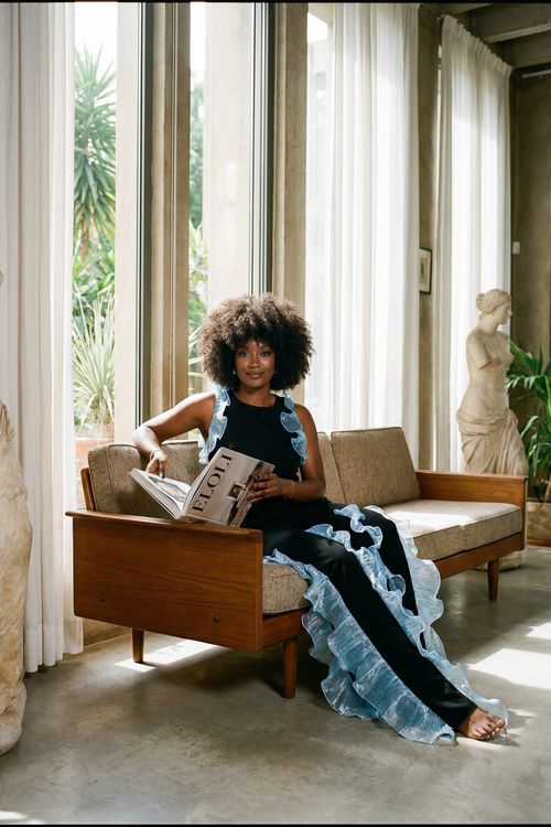 Black and Blue Pant Set