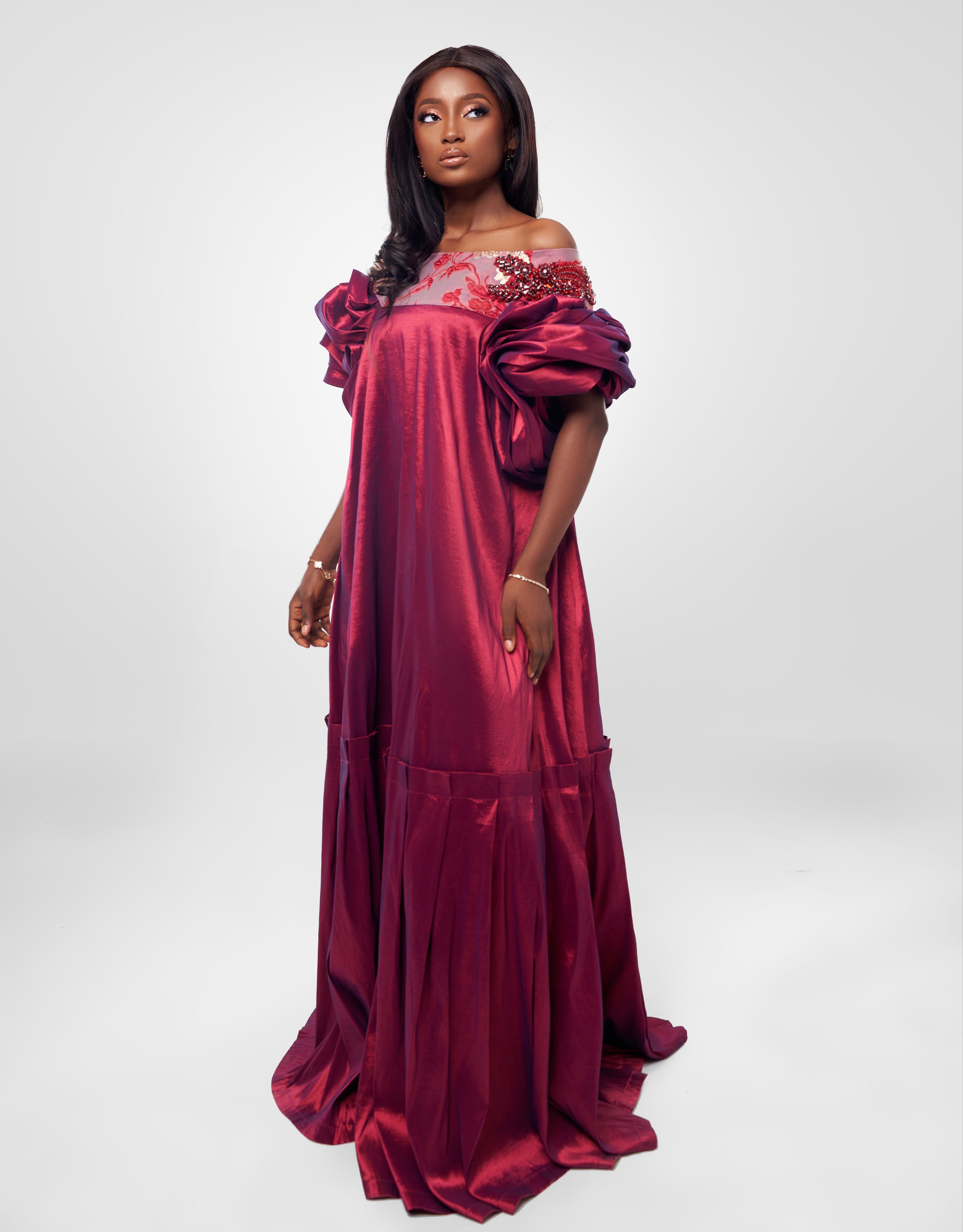 Kaba Couture dress 2.0 Bordeaux