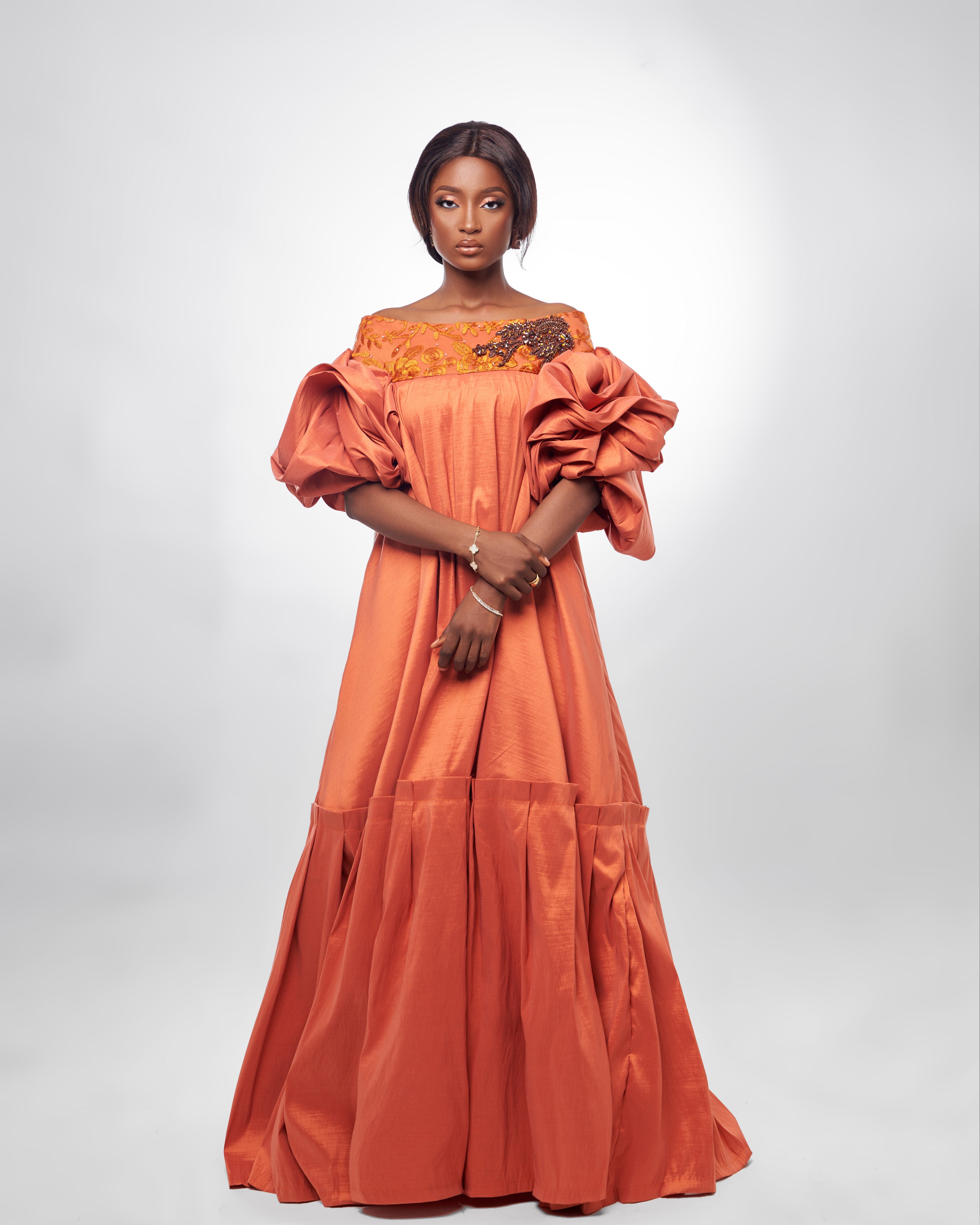 Kaba Couture dress 2.0 Terracotta